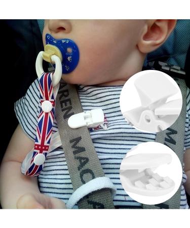 SWYSGS 8 Piece Pacifier Clips Set | White Baby Dummy Clip Chains & Bib Clips for International Shipping - Buy Online on GoSupps.com