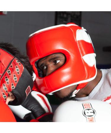 Ringside Deluxe Face Saver Boxing Headgear - Large-X-Large - Red - Buy Online on GoSupps.com