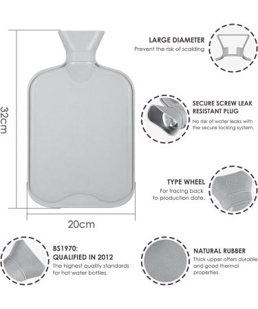 BOLEi 2L Hot Water Bottle with Luxury Faux Fur Cover - Leakproof & Large | Ideal for Pain Relief & Warmth | Brown - Buy Online on GoSupps.com