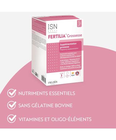 ISN - Fertilia Pregnancy - Nutritional supplement with essential nutrients for the well-being of the pregnant woman & the development of the baby - Rich in Omega 3 - Cure 3 months - Buy Online on GoSupps.com