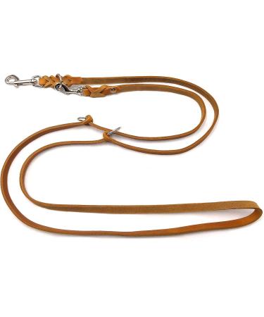 Adjustable Dog Liner for Small & Large Dogs - 3.50m x 12mm Cognac - Durable Double Linen - Buy Online on GoSupps.com