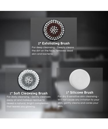 Orauley 4 Replacement Brush Heads for OR-9088 & IW-9039 Facial Cleansing Brushes - Deep Pore Cleansing & Gentle Exfoliating Set - Buy Online on GoSupps.com