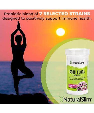 NaturalSlim Good Flora Probiotics | Digestive Health & Immune Support | 7 Strains, L. Acidophilus | Gluten Free - 60 Capsules - Buy Online on GoSupps.com