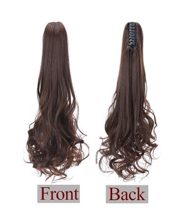 Ponytail Extension with Clip - 18 Heat Resistant Medium Brown Braid - Real Hair Look Smooth & Corrugated Styles - International Shipping Available - Buy Online on GoSupps.com