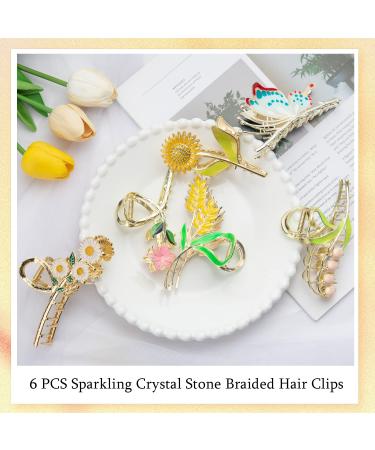 6 Pcs Flower Claw Clip Hair Accessories for Women & Girls - Strong Hold, Nonslip Metal Hair Clips in 6 Styles - Perfect for Long Thick or Thin Hair - Buy Online on GoSupps.com