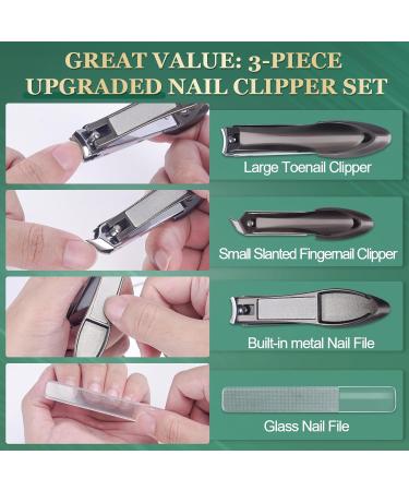Ultra Sharp Nail Clippers for Men & Women - Perfect Gift for Dad Graduation & Birthdays - Heavy Duty Self-Collecting No Splash Fingernail Toenail Cutter (Glossy Black - Buy Online on GoSupps.com