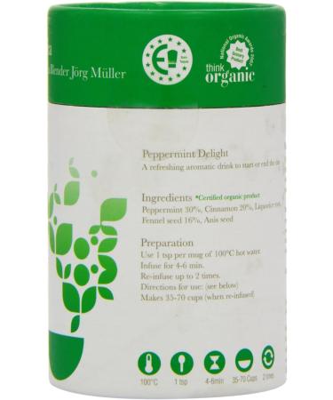 Solaris Tea Organic Loose Whole Leaf Peppermint Delight 50g - Refreshing Mint Tea (Pack of 1) - Buy Online on GoSupps.com