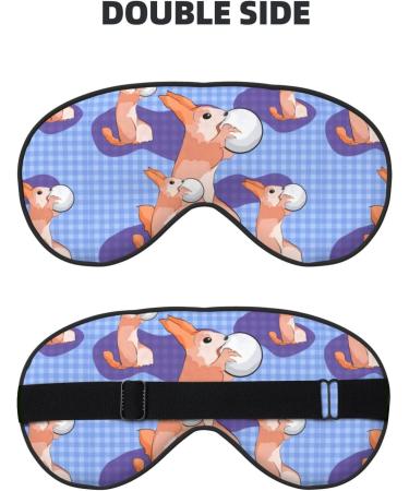 Rabbit Holding The Ball Unisex Adjustable Eye Mask - Blackout Sleep Mask for Travel Yoga & Office Naps - Buy Online on GoSupps.com