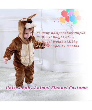 Doladola Unisex Baby Kangaroo Hooded Romper | Infant's Jumpsuit Pajama 0-3 Months - Buy Online on GoSupps.com