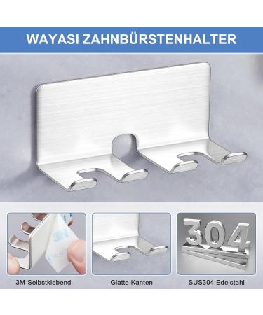 Wayasi Wall-Mounted Electric Toothbrush Holder - No Drilling SUS304 Stainless Steel Storage for Kids & Adults - Buy Online on GoSupps.com