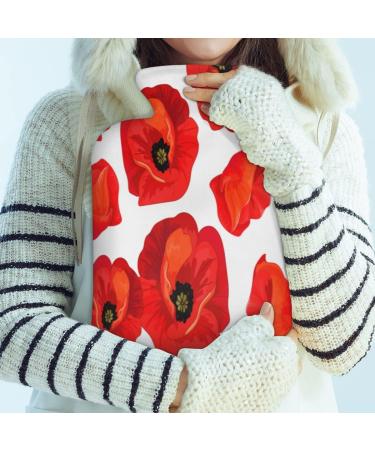 Poppy Hot Water Bottle with Fluffy Cover - 2L Cozy Nights & Pain Relief for Back Neck & Shoulders - Buy Online on GoSupps.com