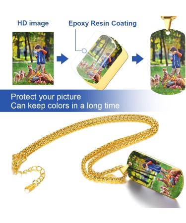 Photo Dog Tag Necklace Personalised Photo Necklace for Men Boyfriend Son Brother Father Uncle Dad Birthday Christmas Thanksgiving Day Anniversary 00-custom photo - Buy Online on GoSupps.com