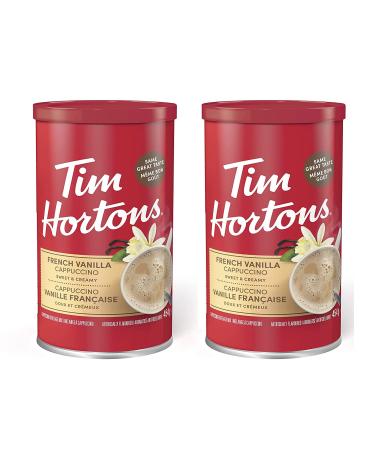 Tim Hortons French Vanilla Cappuccino Beverage Mix Two 16oz Cans - Imported from Canada