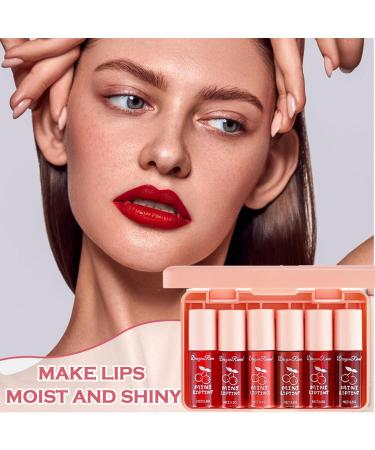 6 Colors Cherry Lip Tint Stain Set - Long Lasting Korean Lip Stain & Cheek Tint - Waterproof Velvet Lip Gloss - Non-Sticky & Transfer-Proof - Buy Online on GoSupps.com
