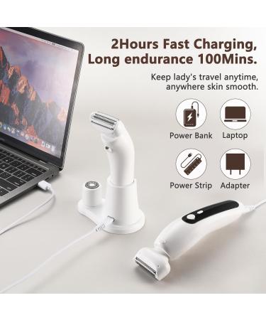 Buy Women's Electric Shaver - Cordless 2-in-1 Razor & Bikini Trimmer for Smooth Painless Hair Removal - Buy Online on GoSupps.com
