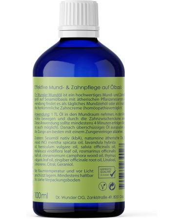 Dr.Wunder Mund l 100ml | Natural Oral Care Oil with Essential Plant Essences | Antibacterial Vegan Oil Pulling | Organic Sesame Oil - Buy Online on GoSupps.com