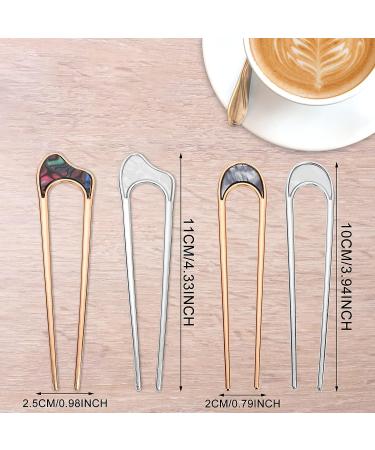 WLLHYF 4-Piece Vintage French U-Shaped Hair Pins for Women - Metal French U Pins for Elegant Buns and Chignon Hairstyles - Buy Online on GoSupps.com