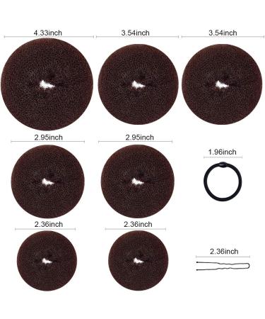 TsMADDTs Hair Ring Bun Maker Set - 7 Bun Makers, 5 Elastic Bands, 20 Hair Pins - Dark Brown - Donut Bun Maker Kit - Buy Online on GoSupps.com