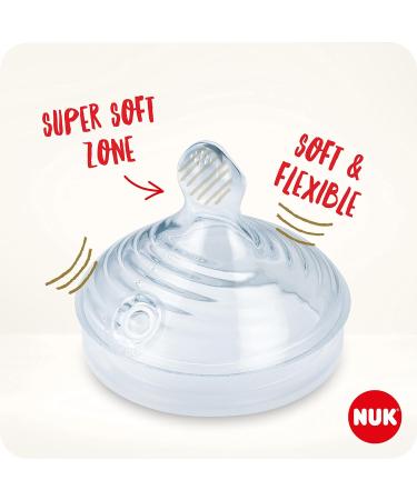 NUK Nature Sense Baby Bottles 260ml 0-6 Months | Anti-Colic Vent | BPA-Free | Grey & White | Pack of 3 - Buy Online on GoSupps.com