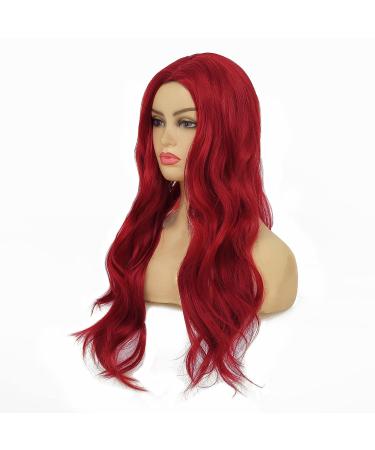 Amnenl Long Wavy Red Wig for Women - Synthetic Hair Replacement for Halloween & Cosplay - Buy Online on GoSupps.com