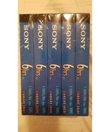 Sony VHS T-120VL/WA Standard Grade VHS Tape - 5 pack
