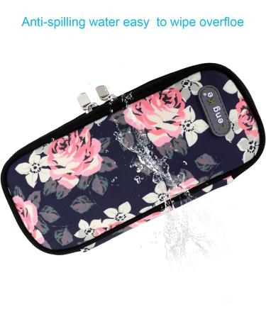 YOUSHARES Insulin Cooler Travel Case - Diabetic Organizer with 2 TSA Approved Ice Pack - Flower Pattern - Buy Online on GoSupps.com
