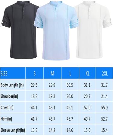 Deyeek Men's Linen Henley Shirt - Short Sleeve Summer Beach Shirt in White - X-Large - Buy Online on GoSupps.com