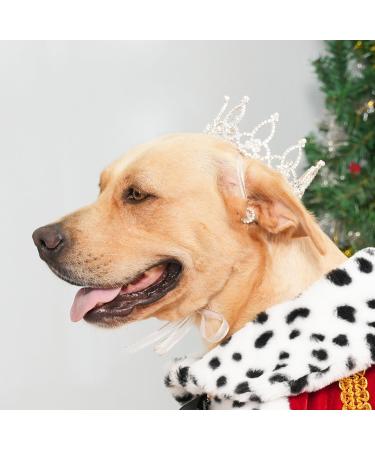 Lovelyshop Royal Bengal Tiger crouncey diamond pearls with fully styled dog and cat crown for hair accessories - only in giant. Silver XL - Buy Online on GoSupps.com