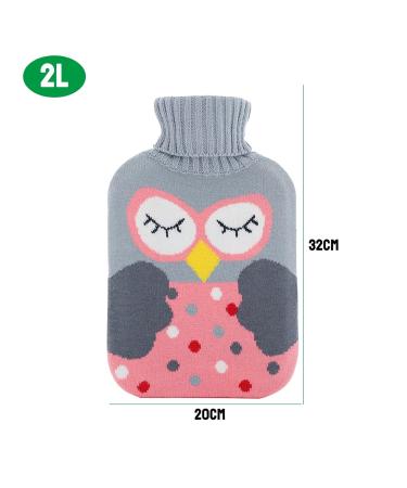 Buy Maotouying 2L Heat Bottle for Children - Rubber Hot Water Bottle with Removable Knitting Cover - Ideal for Kids & Adults - Buy Online on GoSupps.com