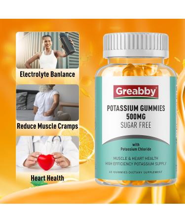Potassium Gummies Potassium Chloride for Adults 60 Servings Sugar-Free Potassium Supplement Muscle Relief & Heart Health for Women Men Electrolyte Balance Efficient Potassium Supply 1 - Buy Online on GoSupps.com