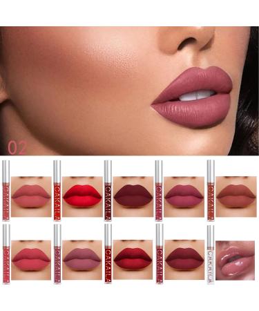 9 x Matte Lip Gloss & 1 x Lip Plumper Set | Waterproof Long-Lasting Velvet Lipsticks | Pigmented Makeup Kit Gift Set (02#) - International Shipping Available - Buy Online on GoSupps.com
