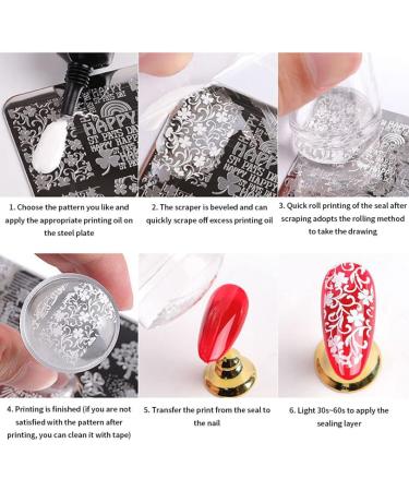 Nail Art Stamping Kit Flowers Nail Template Plates Manicure Stamper with Scraper Style1 nail art stamper - Buy Online on GoSupps.com