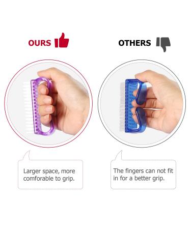 Larbois Handle Grip Nail Brush - 4 Pack Hand & Fingernail Cleaner Kit for Men and Women - Pedicure Scrubbing Brush in Orange - Buy Online on GoSupps.com