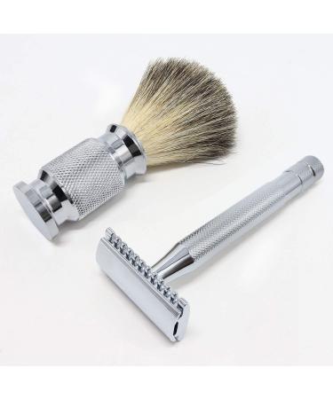 Jolitac Wet Shaving Kit for Men - Complete Grooming Set with Badger Hair Brush Stainless Steel Bowl & Double Edge Safety Razor - Perfect Gift - Buy Online on GoSupps.com