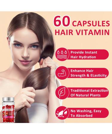 60 Pcs Hair Vitamin Oil Capsules - Moroccan Macadamia & Avocado Oil Treatment Serum | No Rinse Safe for All Hair Types - Buy Online on GoSupps.com