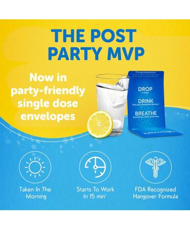 Blowfish Hangover Relief | 25 Single Dose Envelopes | Fast Effective Relief for Weddings Bachelorette Parties & Welcome Bags - Buy Online on GoSupps.com