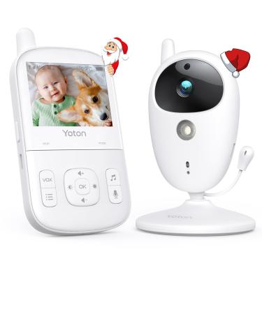YOTON Baby Monitor with Camera and Audio 2.7" Color LCD Screen Video Baby Monitor 1000mAh Rechargeable Battery Night Vision Eco Mode Two-Way Talk No WiFi Lullabies