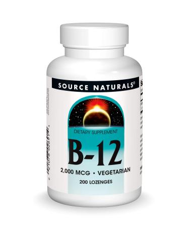 Source Naturals Vitamin B-12 2000 mcg Supports Energy Production - 200 Lozenges