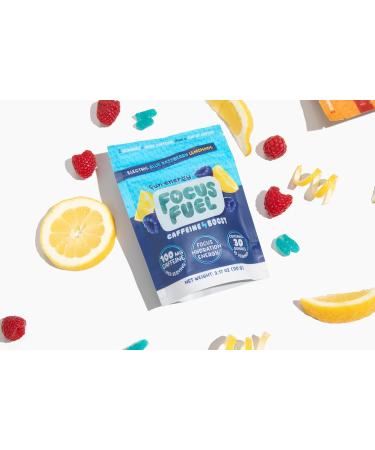 Energy Chews - All-Natural Focus & Energy Gummies with 100mg Caffeine | B12 Magnesium Electrolytes | Blue Razzberry Lemonade - 30 Chews - Buy Online on GoSupps.com