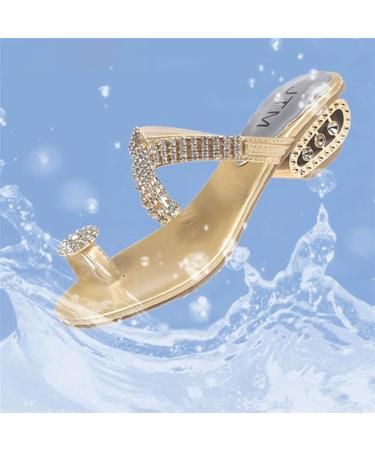 Bunion Corrector Sandals for Women | Summer Rhinestone Orthotic Wedge Slip-Ons | Comfortable Dressy Sandals | Bunion Splints Separator - Size 7.5 Gold - Buy Online on GoSupps.com