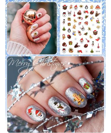 Kalolary 1400+ Patterns Christmas Nail Art Stickers Self-Adhesive 3D Nail Decals Christmas Nail Art Designs Snowflake Tree Reindeer Santa Elements for Christmas Theme Nail Art Decoration (15 Sheets) - Buy Online on GoSupps.com