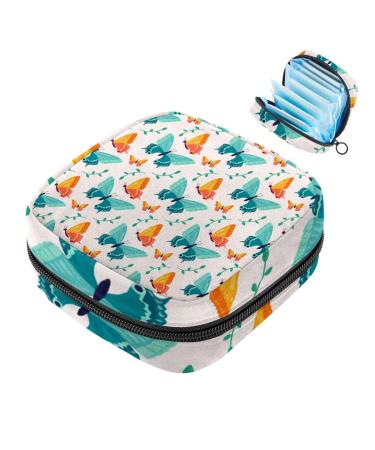 Women's napkin storage bags butterflies retro pattern menstrual cup portable women's bandages storage bags female menstruation first period bag