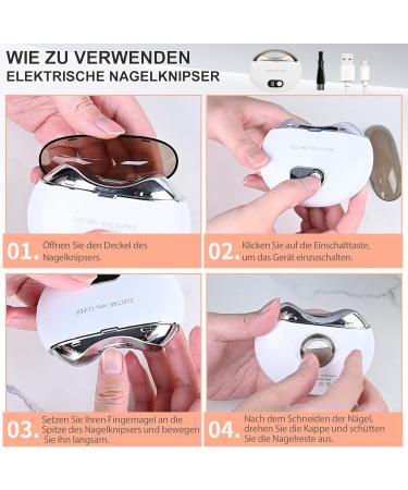 Automatic Electric Nail Clipper with 3-Speeds Levels and Nail Clip Storage LCD Digital Display USB Rechargeable Safety Electric Nail Trimmer Suitable for Babies Children White - Buy Online on GoSupps.com