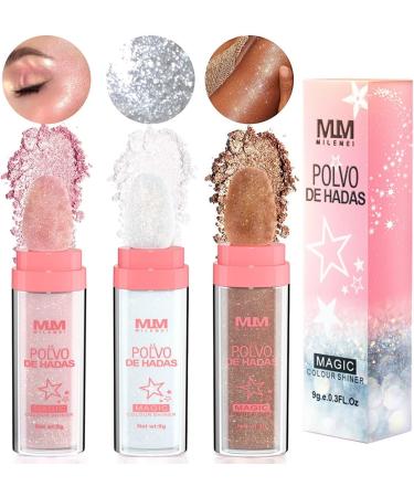 Highlighter Powder Body Glitter Highlighter Makeup Stick Face High Gloss Sparkle Loose Highlight Powder Brightens Makeup Stick for Face Body Hair Cosmetic 3Colors (Color : Fairy Pink) - Buy Online on GoSupps.com
