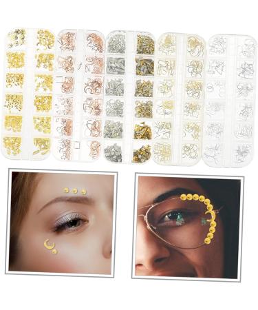 Housoutil 5 Boxes Metal Nail Decoration Metal Decor for Crafts Rivet Kit Nail Art Decoration Charms for Nails 3d Stickers Gold Decor Nail Art Rhinestones Diy Suite Unique Pp - Buy Online on GoSupps.com