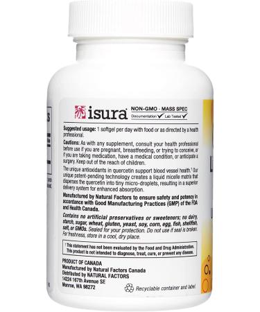 Natural Factors Quercetin LipoMicel Matrix â€“ 30 Liquid Softgels for Immune Support - Buy Online on GoSupps.com