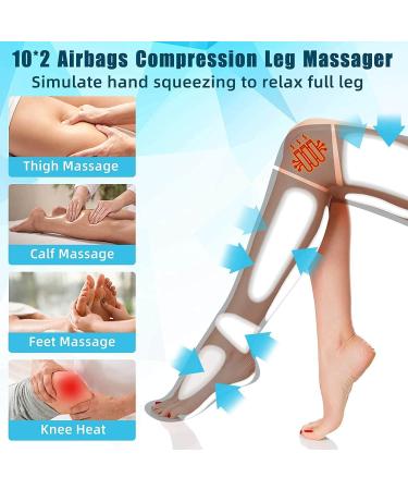 Air Compression Leg Massager with Heat Levels - Circulation & Muscle Relaxation - Sequential Massager for Feet, Calves, Thighs - 4 Modes, 4 Intensities - Handheld Controller - Buy Online on GoSupps.com