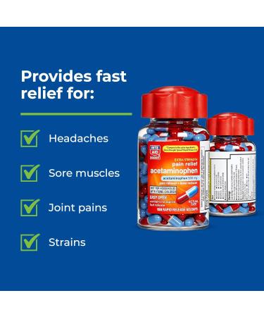 Rite Aid Extra Strength 500mg Acetaminophen Rapid Release Gelcaps - 150 Count | Pain Relief for Joints, Muscles, Arthritis, and Back - Buy Online on GoSupps.com