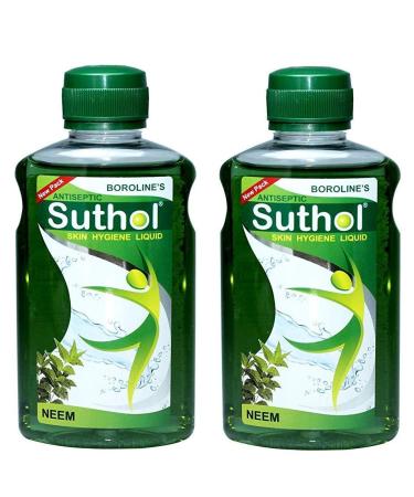 ANGIEHAIE (Pack Of 2) Boroline's Antiseptic Suthol 100ml Skin Hygiene Liquid Neem Best New