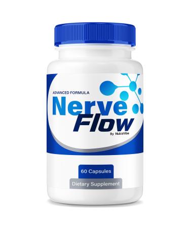 NutraVibe Nerve Flow Daily Support Formula with a Balanced Blend for Nerve Health Comfort and Function | NerveFlow Easy-to-Swallow Pills for Daily Nerve Support (60 Capsules)